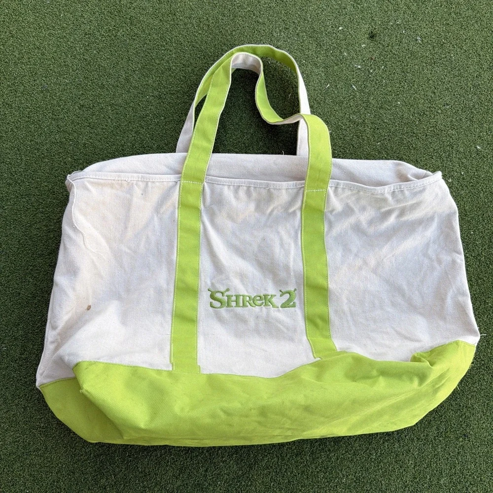 Shrek 2 Tote Canvas Bag Cast & Crew Movie Promo 2004 Y2K Comedy Funny Dreamworks